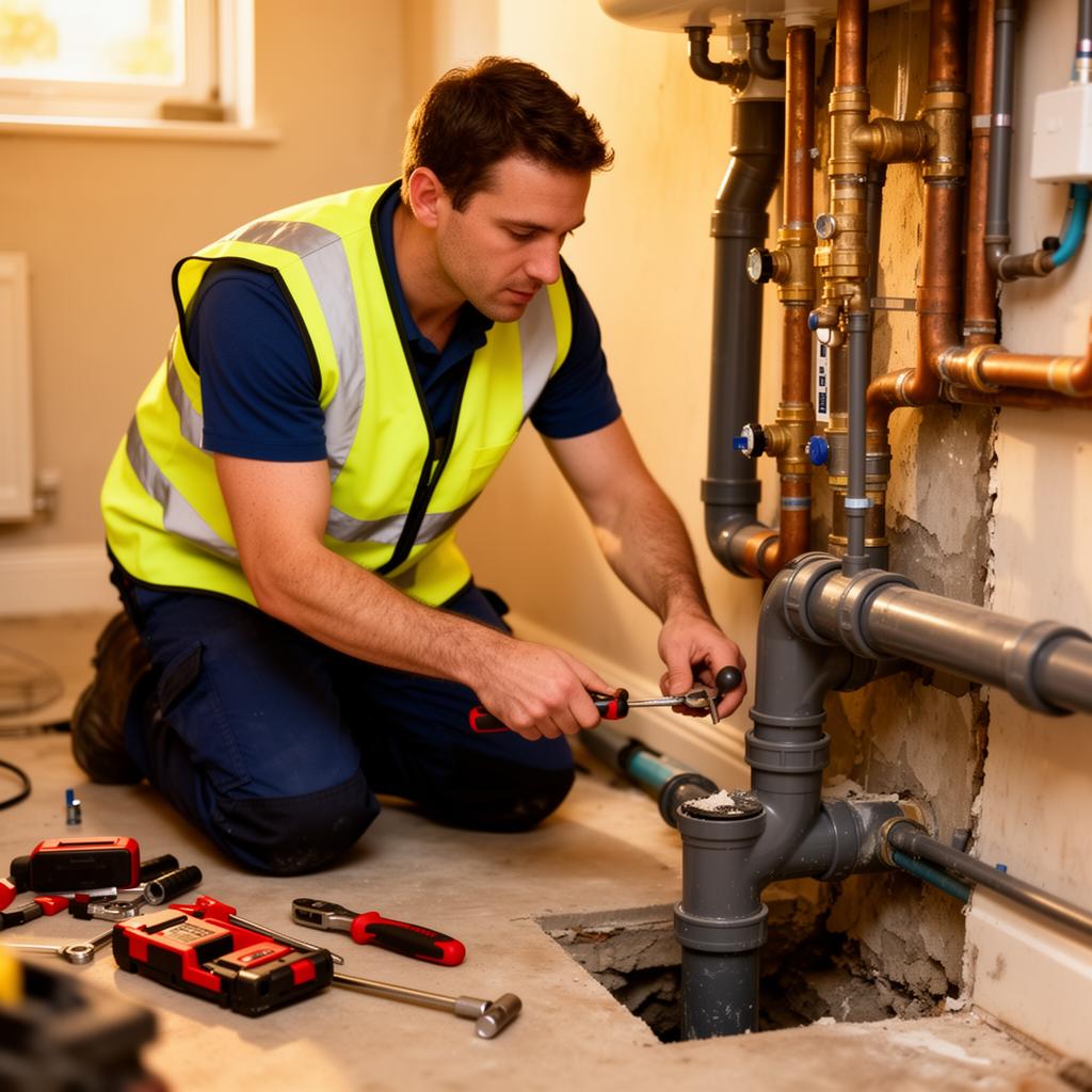 Tradesman using a tablet to check his Google rankings
